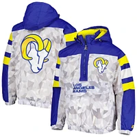 Veste à capuche demi-glissière Raglan pour homme Starter White/Royal Los Angeles Rams Thursday Night Gridiron