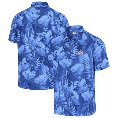 Chemise boutonnée pour homme Tommy Bahama Royal Los Angeles Rams Coast Nuevo Fronds Camp