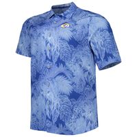 Men's Tommy Bahama Royal Los Angeles Rams Big & Tall Coast Luminescent Fronds Camp IslandZone Button-Up Shirt