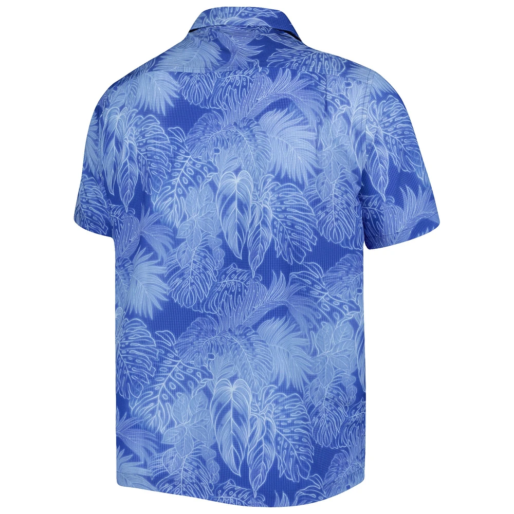 Men's Tommy Bahama Royal Los Angeles Rams Coast Luminescent Fronds Camp IslandZone Button-Up Shirt
