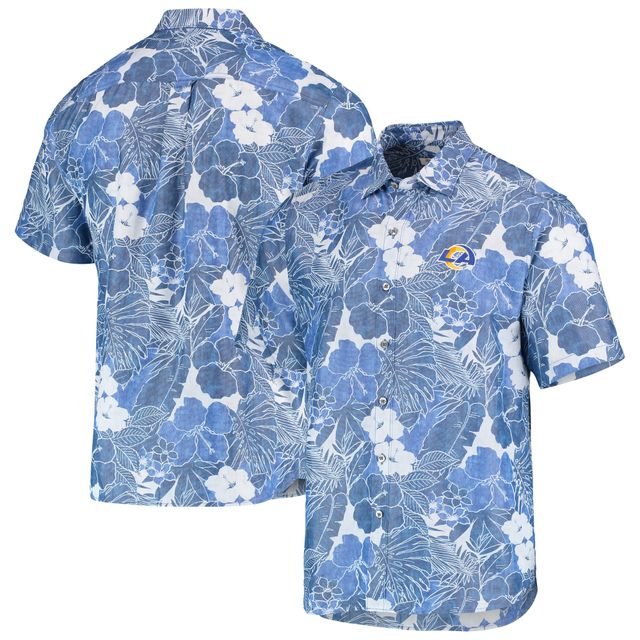 Chemise boutonnée Tommy Bahama Royal Los Angeles Rams Coconut Point Playa Floral IslandZone pour hommes