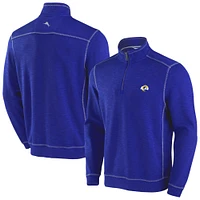 Men's Tommy Bahama Royal Los Angeles Rams Tobago Bay Tri-Blend Half-Zip Sweatshirt