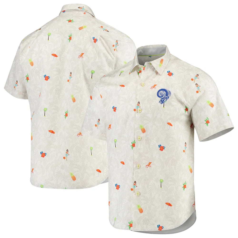 Lids Los Angeles Rams Tommy Bahama Beach-Cation Throwback Button-Up Woven  Shirt - White