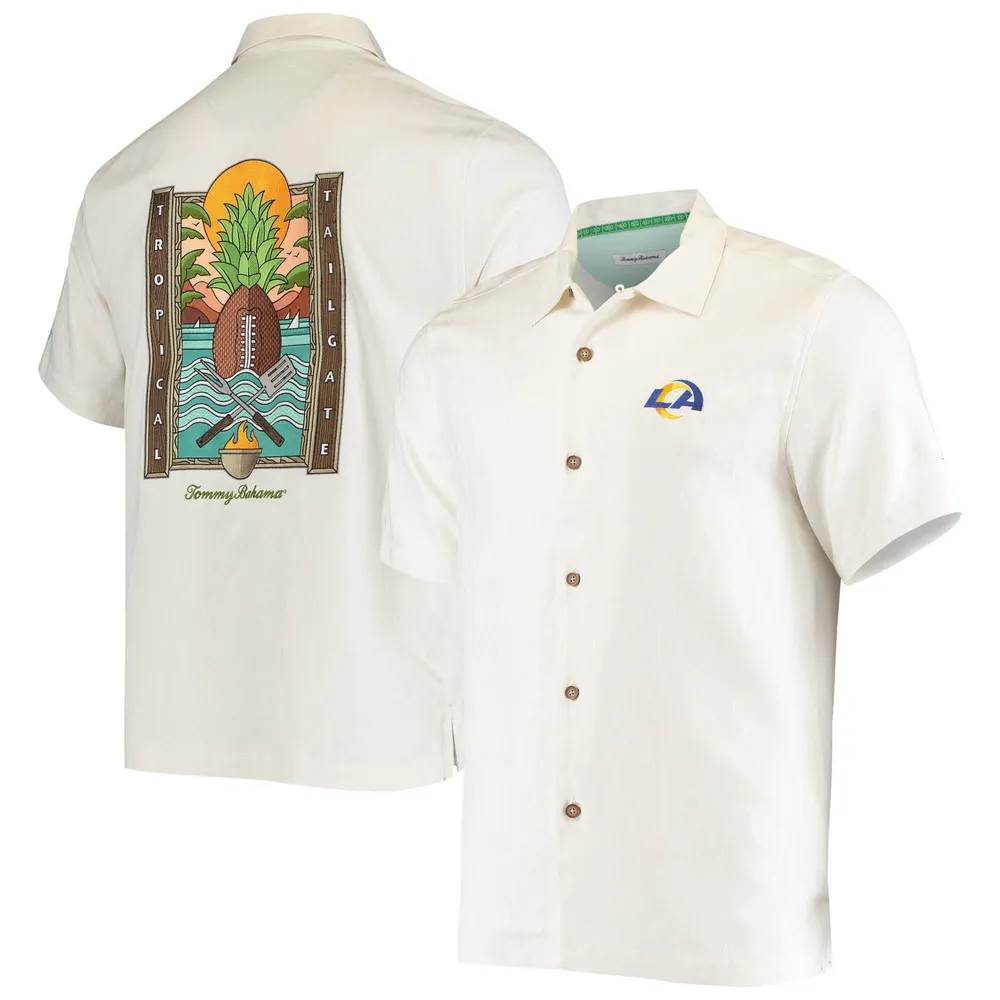 Chemise boutonnée en soie à hayon tropical Los Angeles Rams Sport de Tommy Bahama pour homme, blanc