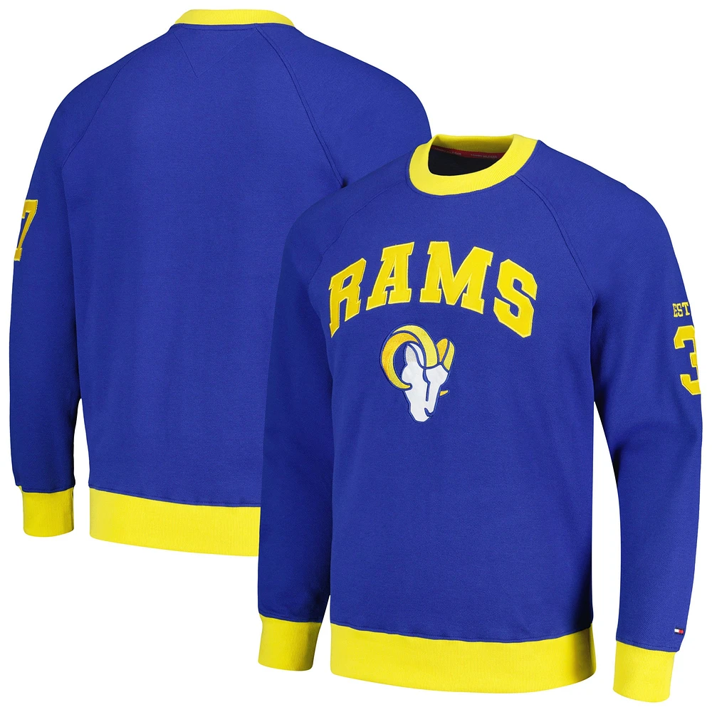 Sweat-shirt Tommy Hilfiger Royal Los Angeles Rams Reese Raglan Tri-Blend pour hommes