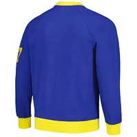 Men's Tommy Hilfiger Royal Los Angeles Rams Reese Raglan Tri-Blend Pullover Sweatshirt