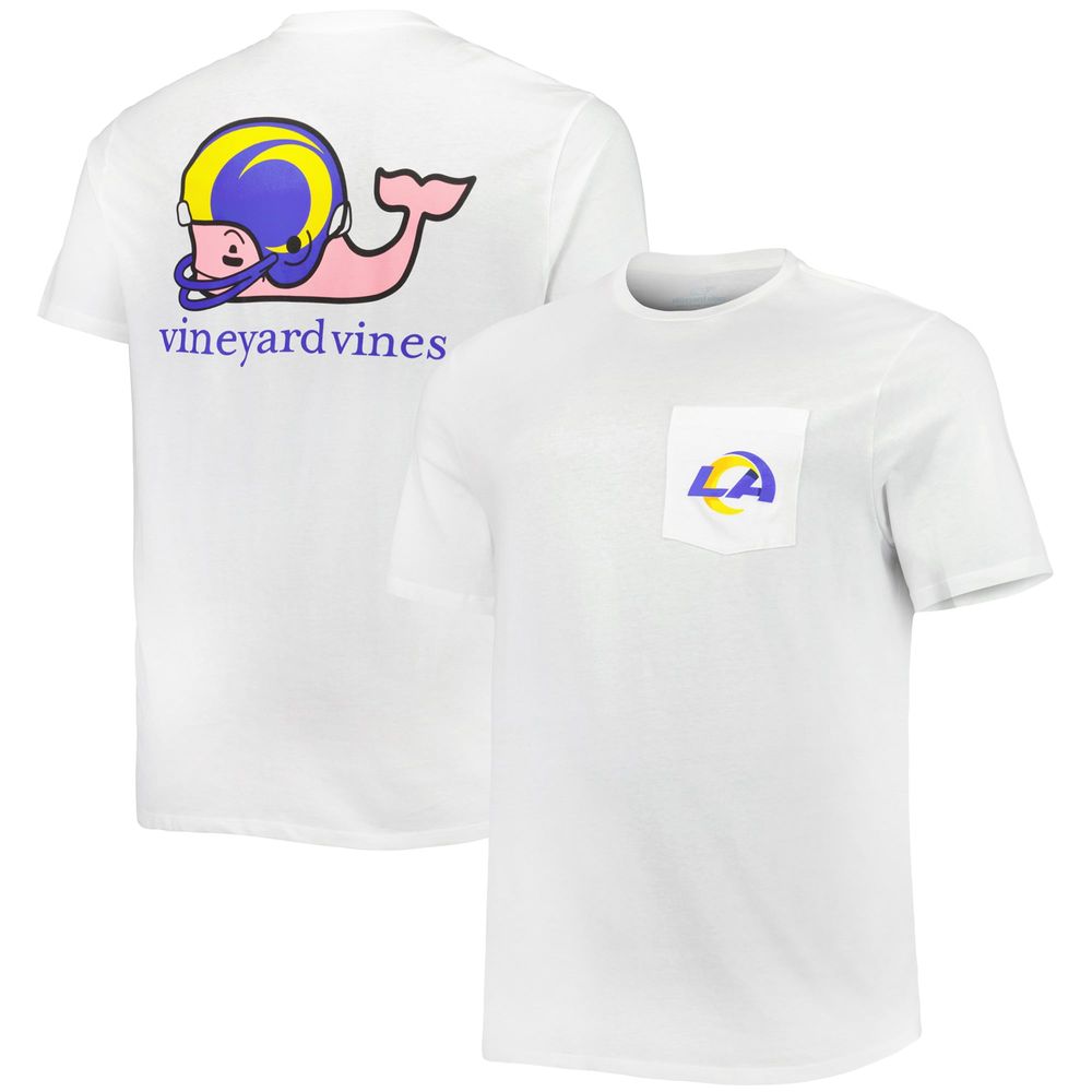 Men's Vineyard Vines White Los Angeles Rams Big & Tall Helmet T-Shirt