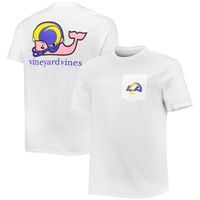 Men's Vineyard Vines White Los Angeles Rams Big & Tall Helmet T-Shirt