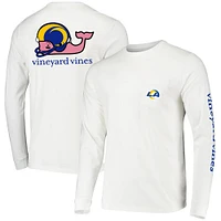 T-shirt à manches longues blanc Los Angeles Rams Whale Helmet Team de Vineyard Vines pour homme