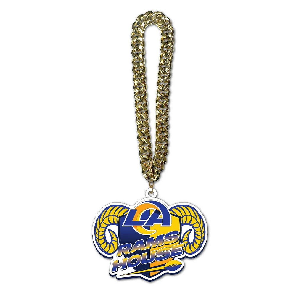 Collier chaîne de fan avec slogan MOJO Los Angeles Rams