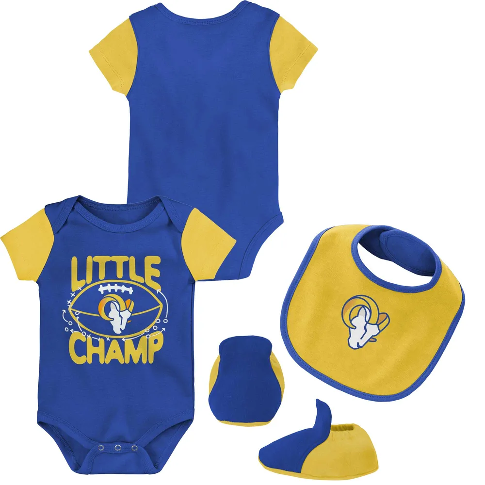 Girls Newborn & Infant Royal/Heathered Gray Buffalo Bills All The Love  Bodysuit Bib & Booties Set