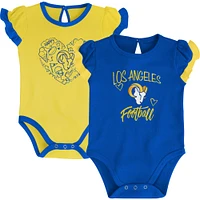 Newborn & Infant Royal/Gold Los Angeles Rams Too Much Love Two-Piece Bodysuit Set