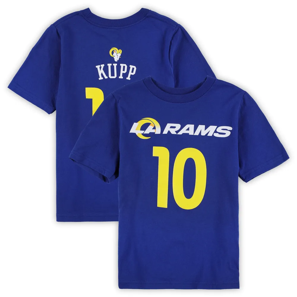 T-shirt avec nom et numéro de joueur l'équipe principale des Rams Los Angeles Royal Cooper Kupp d'âge préscolaire