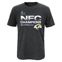 Fanatics préscolaires Heathered Charcoal Los Angeles Rams 2021 NFC Champions Locker Room Trophy Collection T-shirt