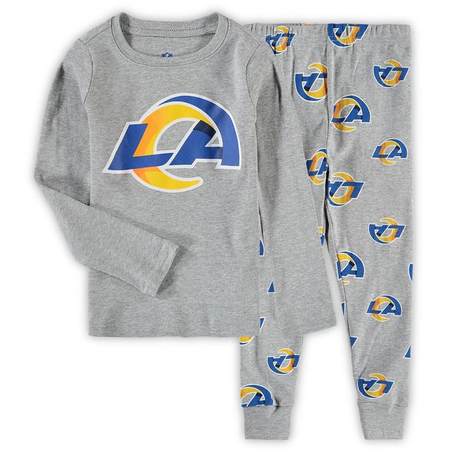 Ensemble de nuit gris t-shirt à manches longues et pantalon Los Angeles Rams préscolaire