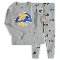 Youth Gray Los Angeles Rams Long Sleeve T-Shirt & Pants Sleep Set