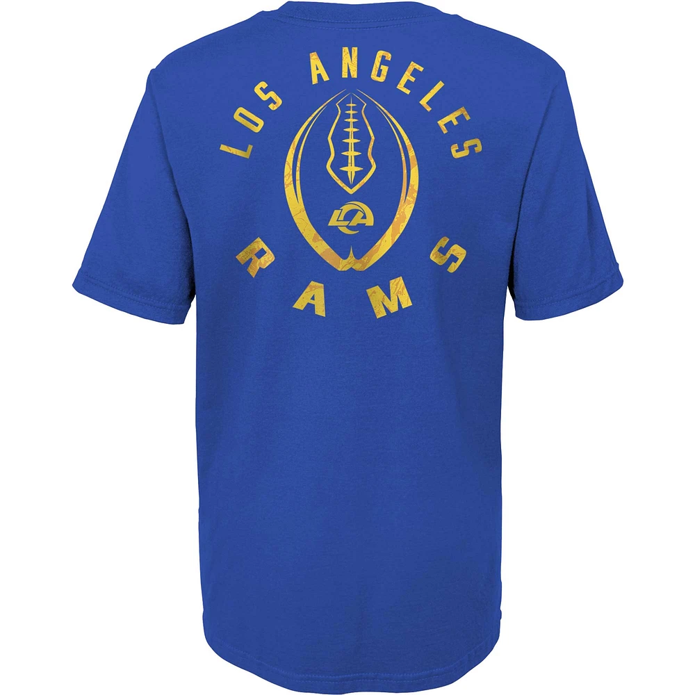 T-shirt préscolaire Royal Los Angeles Rams Liquid Camo Logo