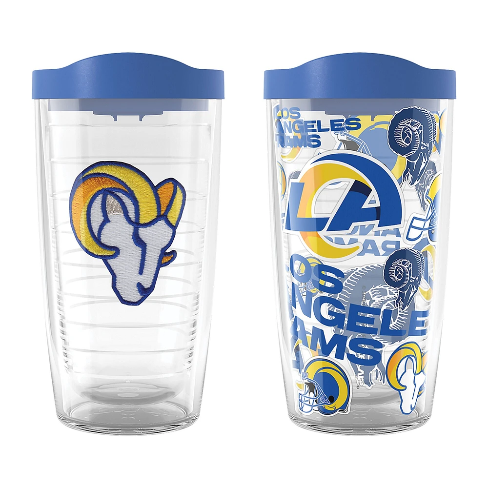 Tervis Los Angeles Rams paquet de deux 16oz. Ensemble de gobelets classiques Allover