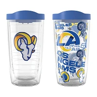 Tervis Los Angeles Rams paquet de deux 16oz. Ensemble de gobelets classiques Allover