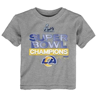 Toddler Fanatics Heathered Gray Los Angeles Rams Super Bowl LVI Champions Locker Room Trophy Collection T-Shirt