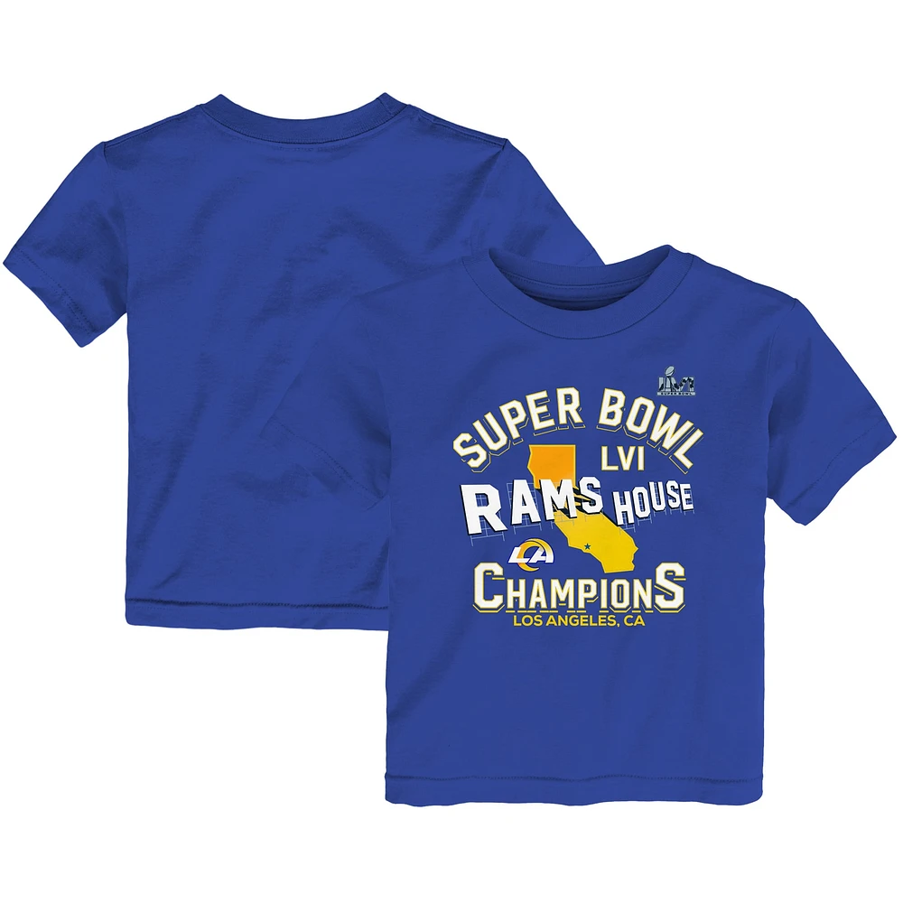 T-shirt pour tout-petits Fanatics Royal Los Angeles Rams Super Bowl LVI Champions Hard Count Hometown