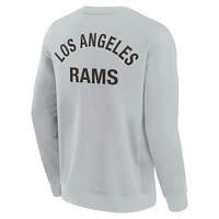 Sweat-shirt unisexe fanatiques gris Los Angeles Rams super doux pull ras du cou