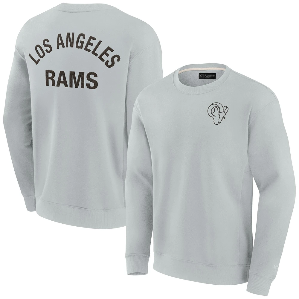 Sweat-shirt unisexe fanatiques gris Los Angeles Rams super doux pull ras du cou