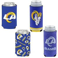 WinCraft Los Angeles Rams 4-Pack 12oz. Can & Slim Can Cooler Set