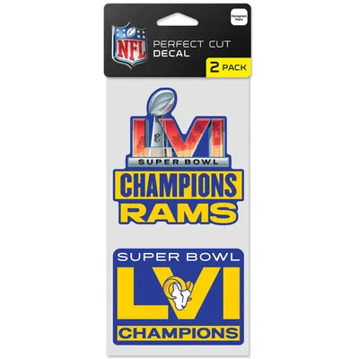 WinCraft Los Angeles Rams Super Bowl LVI Champions 2-Piece 4'' x 8'' Perfect Cut Decal Set