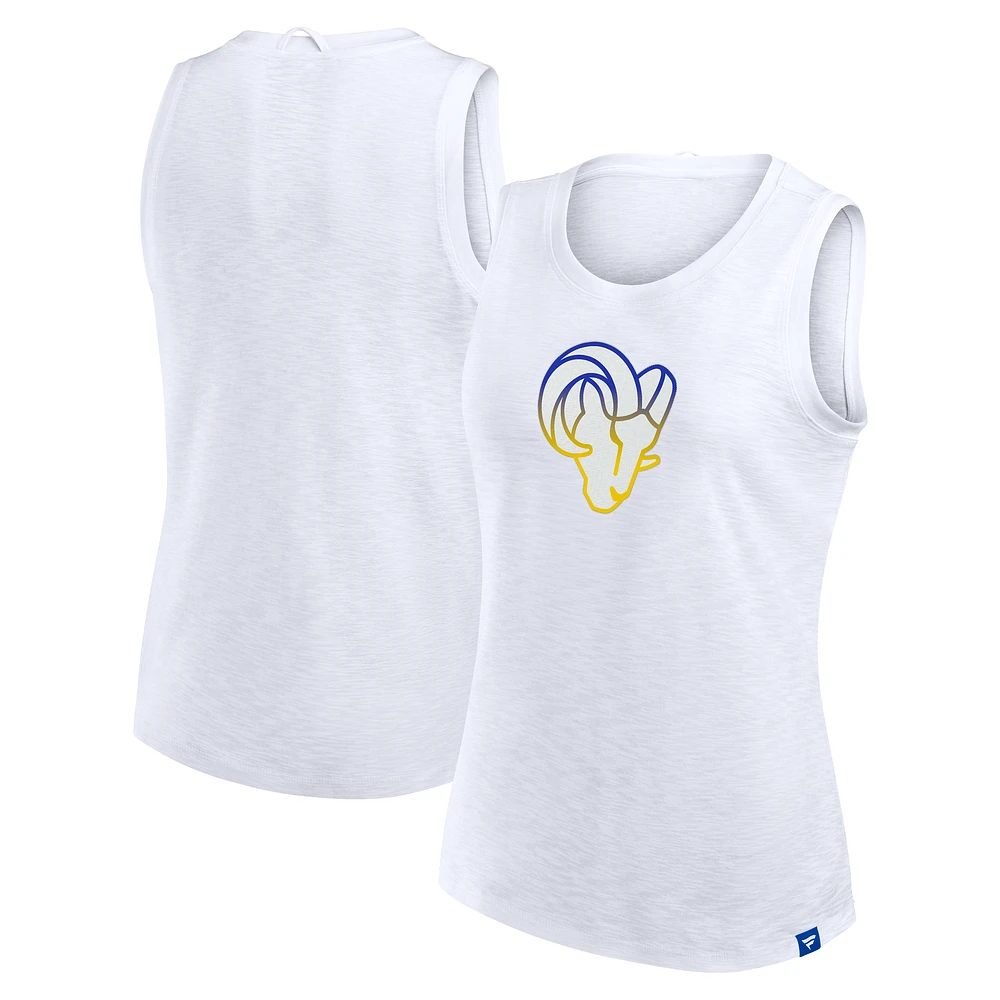 Women's Fanatics  White Los Angeles Rams Slub Tank Top