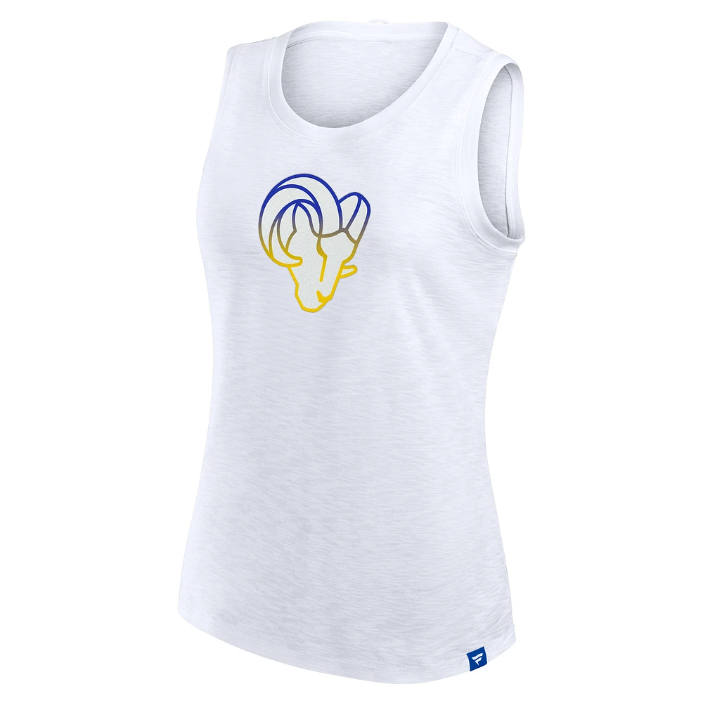 Women's Fanatics  White Los Angeles Rams Slub Tank Top