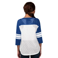 Women's G-III 4Her by Carl Banks  Royal Los Angeles Rams First Team 3/4-Sleeve Mesh T-Shirt