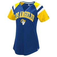 Women's Starter  Royal Los Angeles Rams Game On Notch Neck Raglan T-Shirt