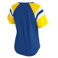 Women's Starter  Royal Los Angeles Rams Game On Notch Neck Raglan T-Shirt