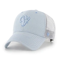 Women's '47 Light Blue/White Los Angeles Rams Haze Clean Up Trucker Snapback Hat