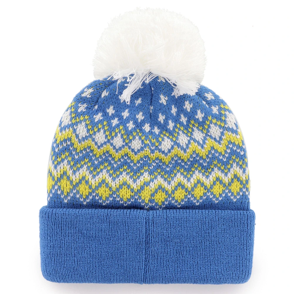 Women's '47 Royal Los Angeles Rams Elsa Cuffed Knit Hat with Pom