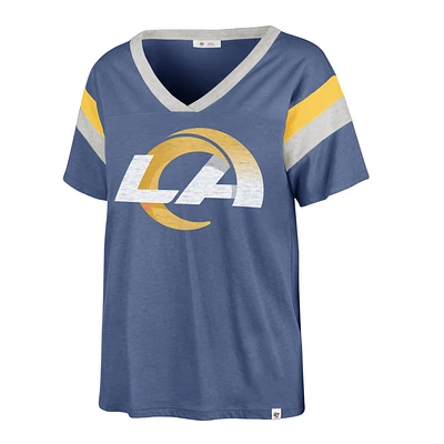 Women's '47 Royal Los Angeles Rams Phoenix V-Neck T-Shirt