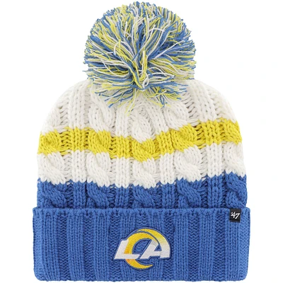 Women's '47 White Los Angeles Rams Ashfield Cuffed Knit Hat with Pom