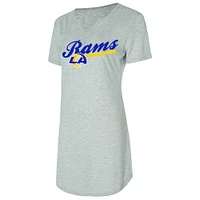 Chemise de nuit en tricot gris pour femme Concepts Sport Los Angeles Rams Petition