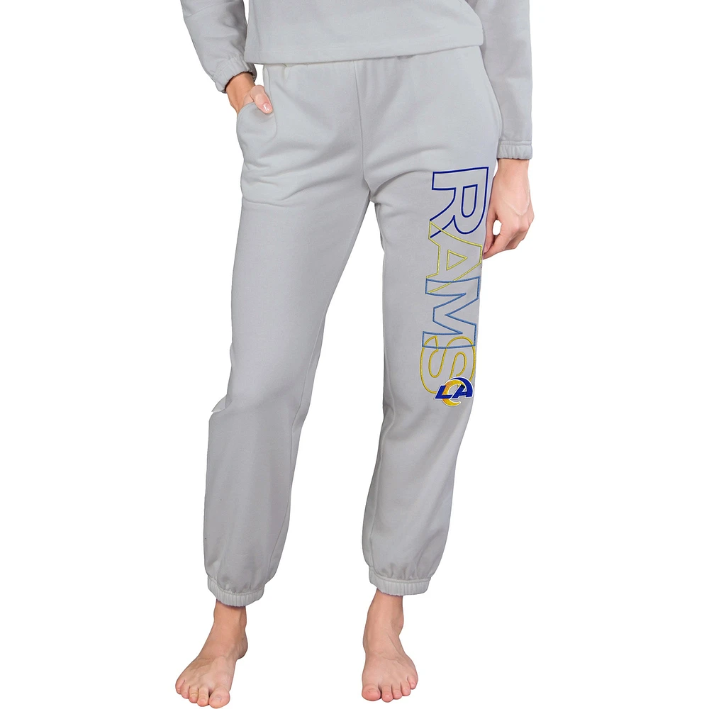 Pantalon Concepts Sport gris Los Angeles Rams Sunray French Terry pour femmes