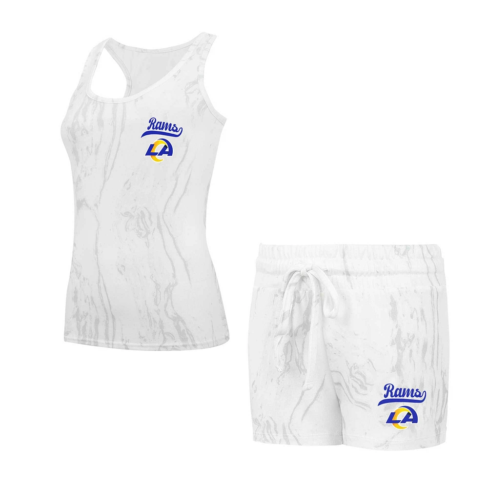 Women's Concepts Sport Los Angeles Rams Quartz Hacci Knit Tank Top & Shorts Sleep Set