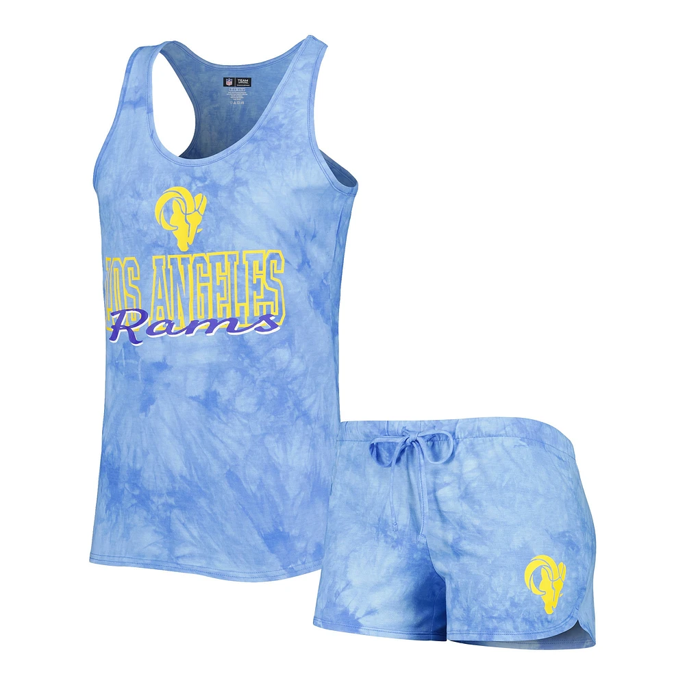 Concepts Sport Royal Los Angeles Rams Billboard Scoop Neck Racerback Tank and Shorts Sleep Set