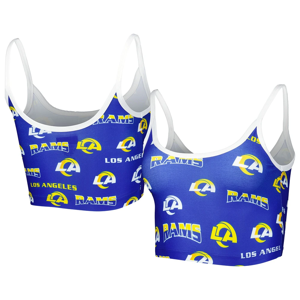 Women's Concepts Sport Royal Los Angeles Rams Breakthrough Allover Knit Lounge Bralette