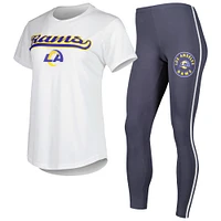 Ensemble de pyjama et leggings Los Angeles Rams Sonata Concepts Sport pour femme, blanc/anthracite