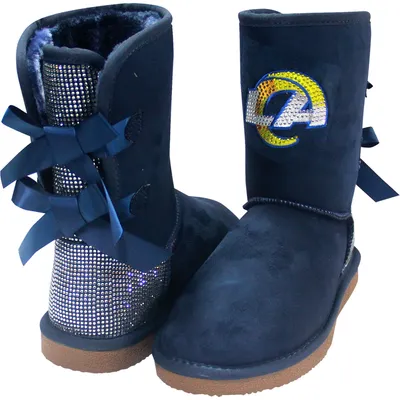 Los Angeles Rams Cuce Women's Team Colored Faux Suede Crystal Back Boots