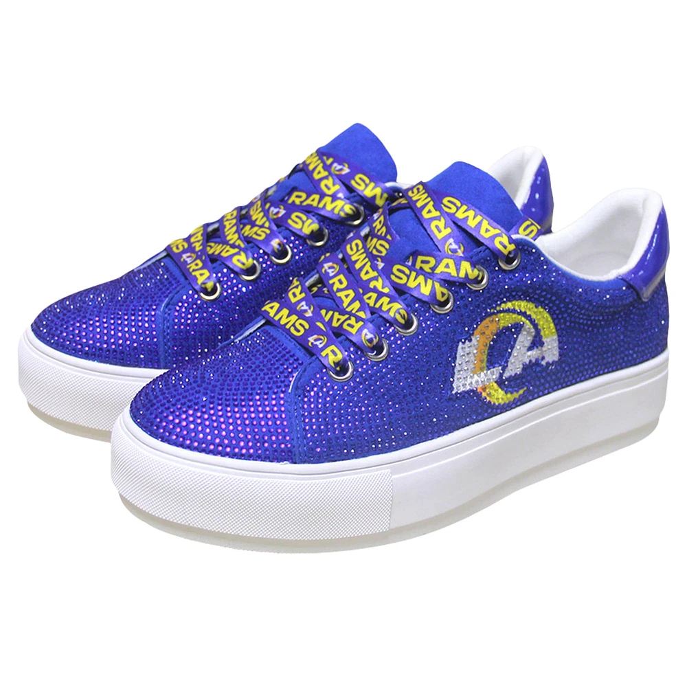 Women's Cuce Royal Los Angeles Rams Team Color Crystal Sneakers