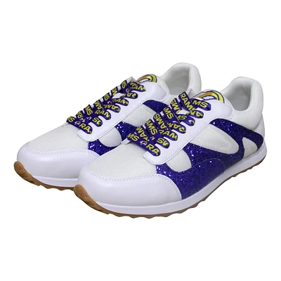 Cuce Baskets Los Angeles Rams scintillantes blanches pour femmes