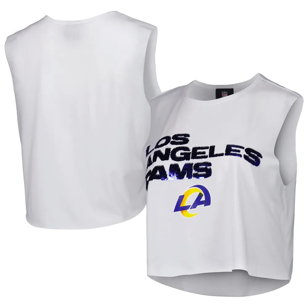 Lids Los Angeles Rams Cuce Women's Sequin Cropped Tank Top - White