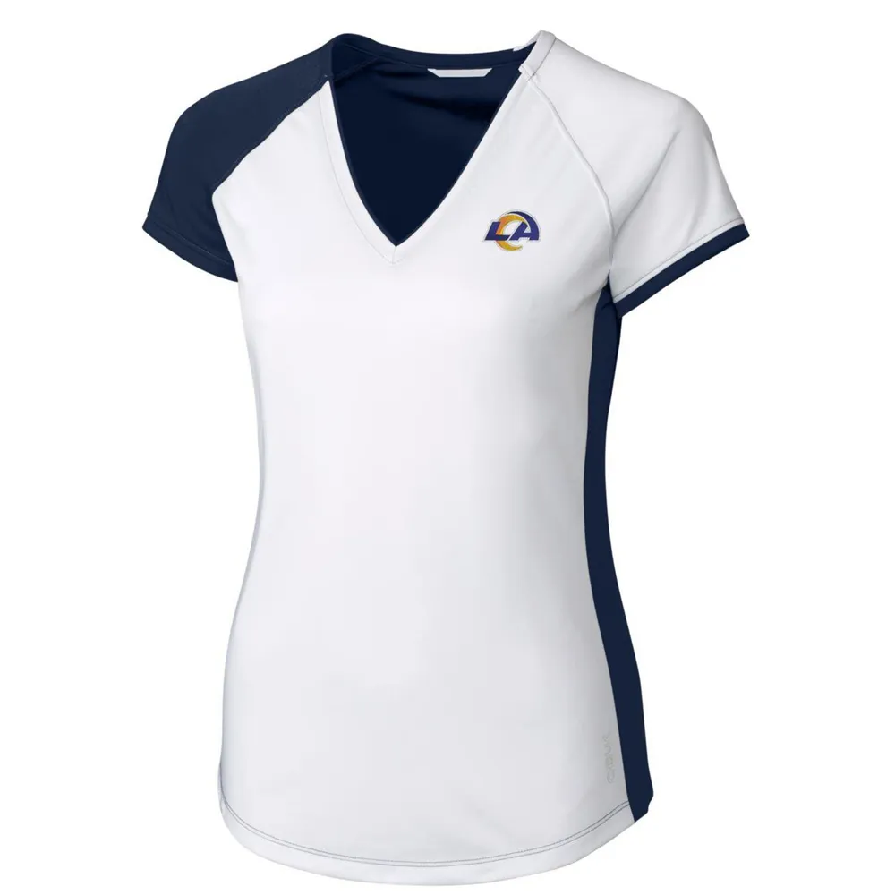 Women's Antigua Navy/White Los Angeles Rams Play Long Sleeve T-Shirt