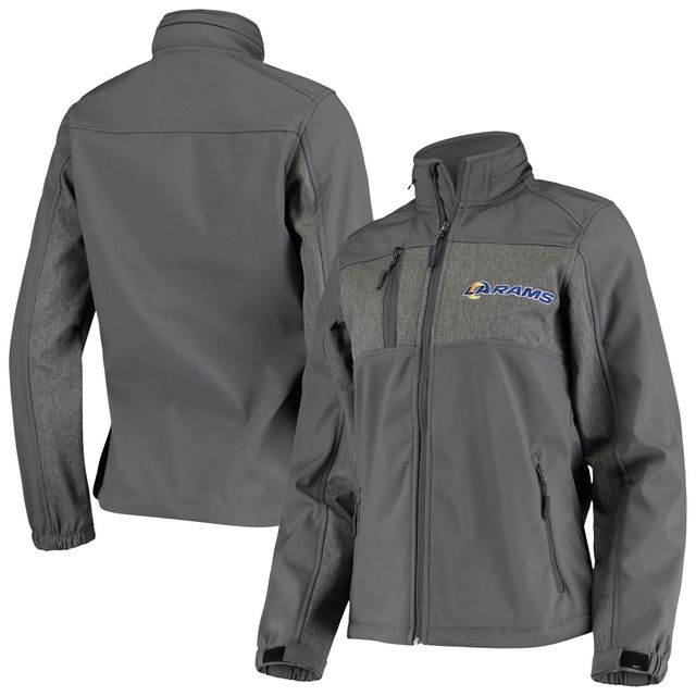 Veste Dunbrooke Charcoal Los Angeles Rams Zephyr Softshell entièrement zippée pour femme